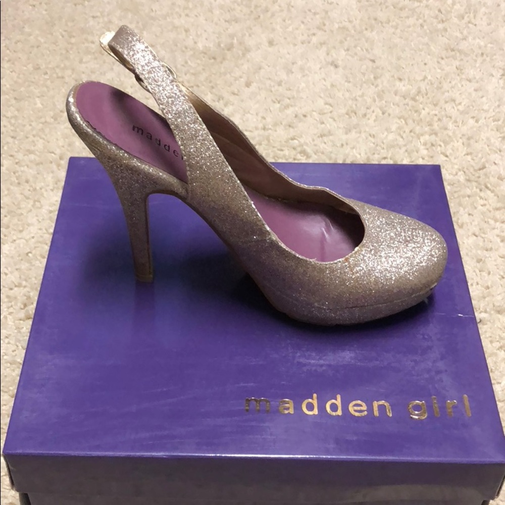 Gold Glitter Sling-backs